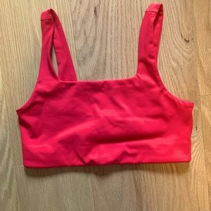 Girlfriend collective tommy compression bra crop top size small hot pink